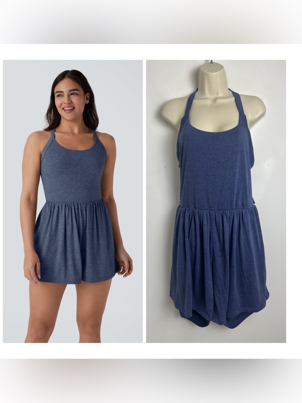 NEW Halara XL Purple Blue Pocket 2-in-1 Romper-Easy Peezy Edition